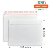 Pmixoff 30 Pack kraft white Rigid Mailers 10 x 13.5 inches, Self Seal Stay Flat Bulk Cardboard Kraft No Bend Mailers Peel and Seal for Document Photos Pictures Papers Files CD