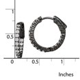 thumbnail image 5 of Primal Silver Sterling Silver Black-plated Cubic Zirconia In and Out Round Hinged Hoop Earrings, 5 of 6