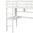thumbnail image 6 of Noble House Sparkling Twin Loft Bed with Built-In Desk and Shelves, Pine Wood Frame with Ladder and Guardrails, White, 6 of 18