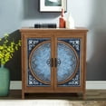 thumbnail image 4 of Alpha Joy Particle Board Iron Door Blue and White Porcelain 2-Door Accent, Multicolor, 4 of 6