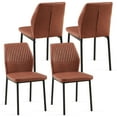 thumbnail image 3 of PU Leather Dining Chairs Set Of 4, Living Room Chair Modern Kitchen Armless Side Chair with Metal Legs for Dining Room, 3 of 7