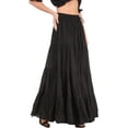 thumbnail image 4 of ThePirateDressing Women's 25-Yard Cotton Maxi Skirt, 4-Tier Pleated A-Line Long Skirt, 4 of 5