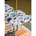 thumbnail image 2 of Outdoor Tablecloth with Umbrella Hole for Patio/Picnic/Party/Camping, Botanical Flowers Waterproof Table Cloth Square Cover Washable, Blue Green Watercolor Elegant Farmhouse (54"x 54"), 2 of 9