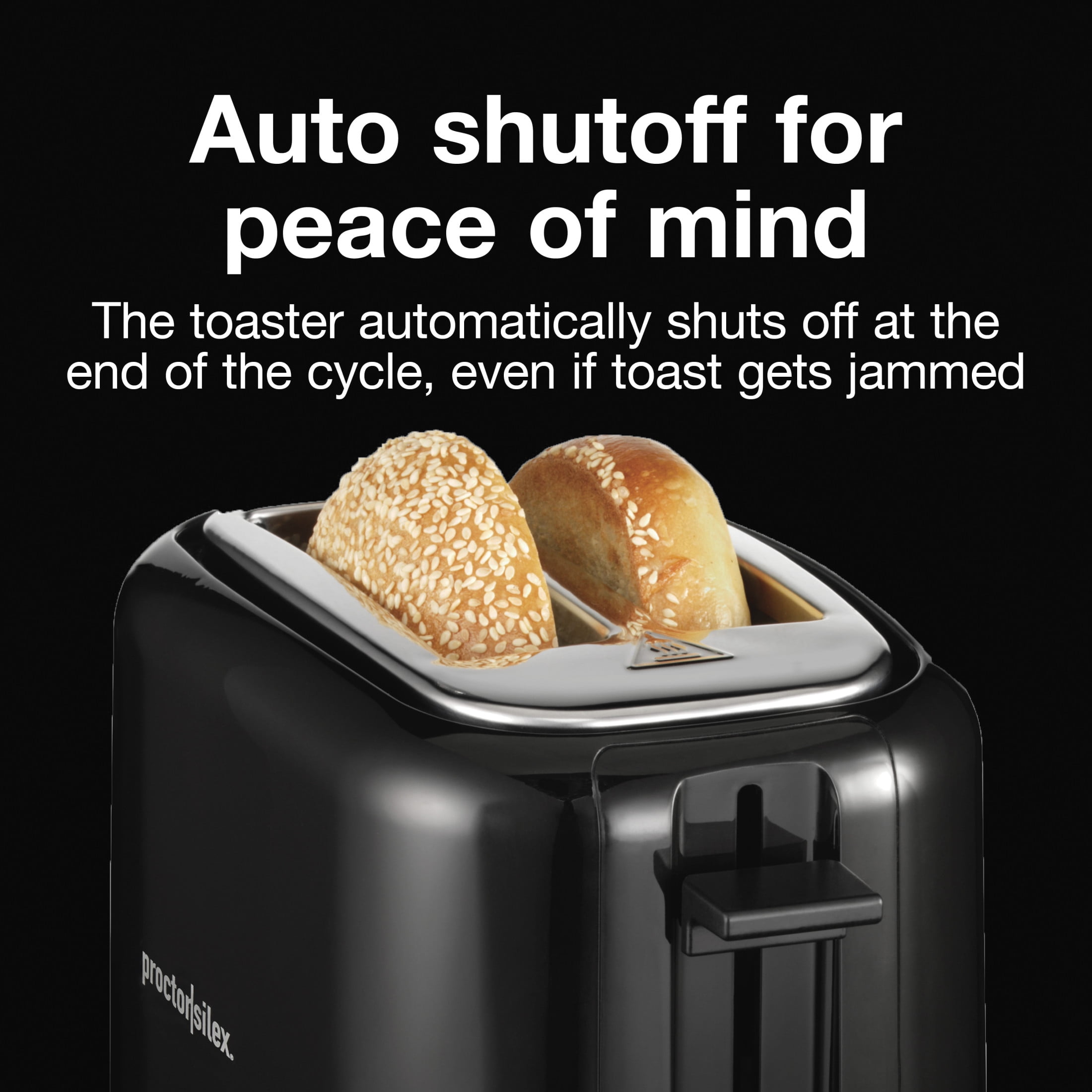 Proctor Silex 2-Slice Toaster with Extra-Wide Slots, Toast Boost, and Removable Crumb Tray, Black
