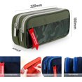 thumbnail image 4 of Estuches escolares para niños y niñas, estuche para lápices de gran capacidad con doble compartimento para adolescentes, verde JAMW Sencillez, 4 of 5