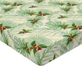 thumbnail image 4 of Ambesonne Hawaiian Fitted Sheet, Tropical Jungle Art Orchid, Twin XL Size, Fern Green Beige Magenta, 4 of 5
