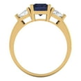 thumbnail image 4 of Clara Pucci 14K Yellow Gold 2.82ct BlueSapphire Three-Stone Ring for Women, 4 of 8