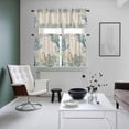 thumbnail image 5 of Ocean Life Kitchen Curtains Valances and Tiers Set of 3 Shell Conch Coral Starfish Vintage Linen Tier Curtains and Valance with Rod Pocket for Small Windows, 27.5"x36", 5 of 9