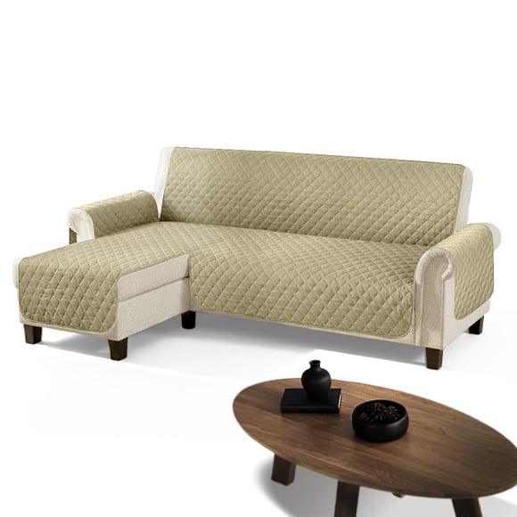 Protector Cubre Sala Capitonado para sillones modulares en forma de L -Beige