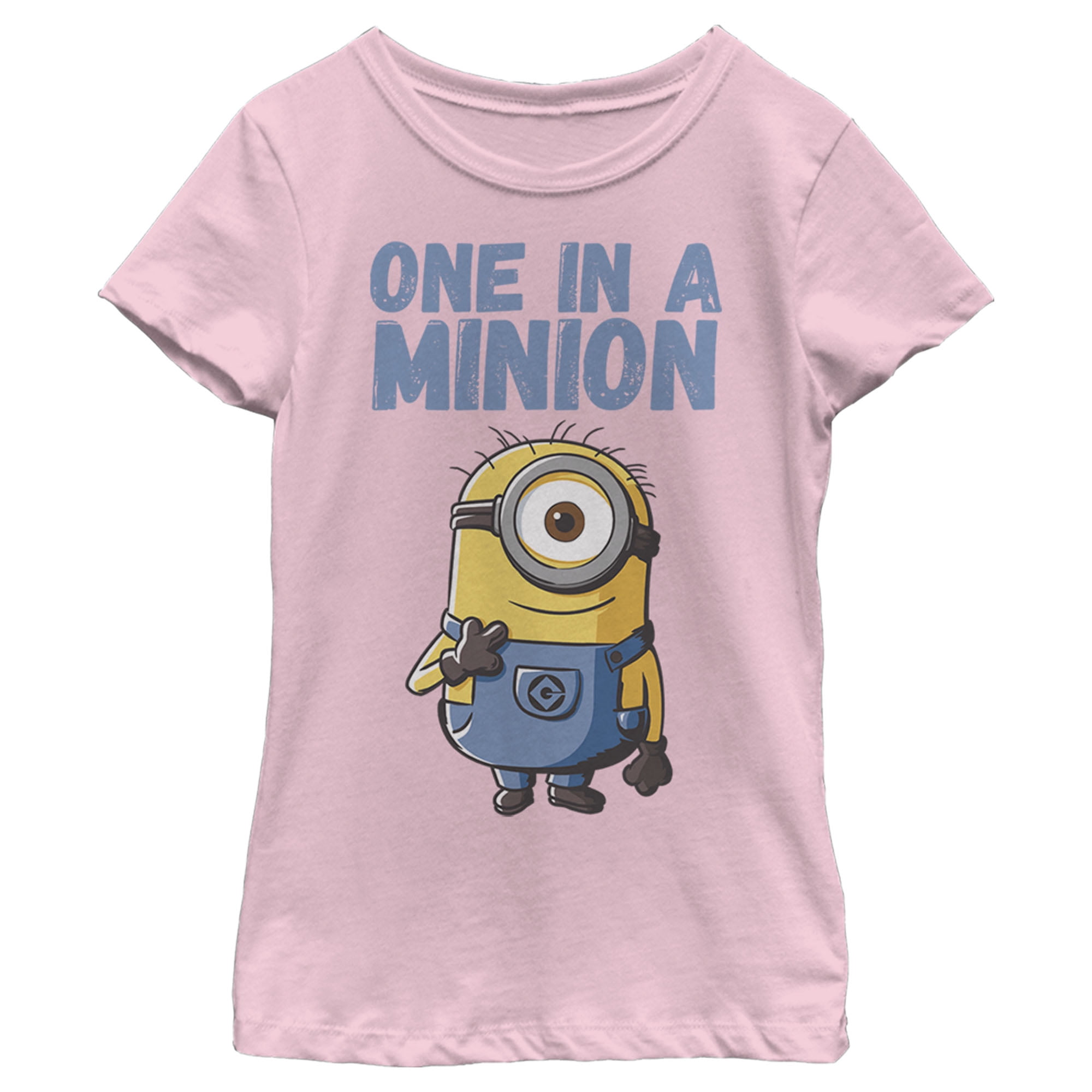 Girl's Despicable Me Cute One in a Minion Graphic Tee Light Pink Large