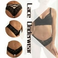 thumbnail image 2 of Cinvik Womens Sexy Lace Underwear Cross Strap Bikini with Cute Bow-Knot Panties, Seamless Lace Undies Size S, 2 of 6