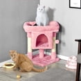thumbnail image 3 of ZOPan Cat Tree with Extra Large Plush Perch, Soft Cat Condo & Sisal-Covered Scratching Posts for Large Cats, Kittens Cats, 23.5 Inches, Pink, 3 of 10