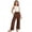 Coffee, variant on Gunia Girl Wide Leg Pants Casual Soft Stretch Comfy Everyday Playwear Trousers With Elastic Waist Toddler Kids Pants 4-14 Years