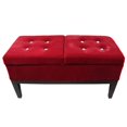 thumbnail image 3 of Banc de Rangement de 19 Po de Hauteur avec Coussin Élévateur Double Touffeté Rouge, 3 of 4