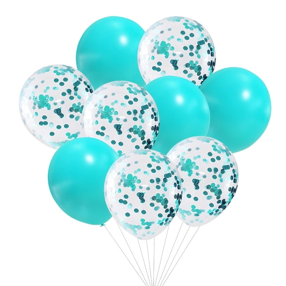 BESTSKY Confetti Filled Balloons Party Decoration Kits,Latex Teal Blue,12 inch,10 Count