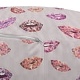 thumbnail image 3 of Feminine Pouf Cover with Zipper, Abstract Lipstick Woman Lips Design Beauty and Makeup Image, Soft Decorative Fabric Unstuffed Case, 30" W X 17.3" L, Pale Mauve Multicolor, by Ambesonne, 3 of 5