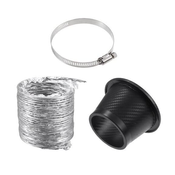 Unique Bargains Air Intake Duct Front Bumper Car Round Brake Air Duct with Extendable Hose and Hose Band