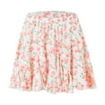 thumbnail image 7 of vigerkar Flowy Skirt for Women Casual Boho Ruffle Tiered Skorts High Waist Mini Skirts White, L, 7 of 7