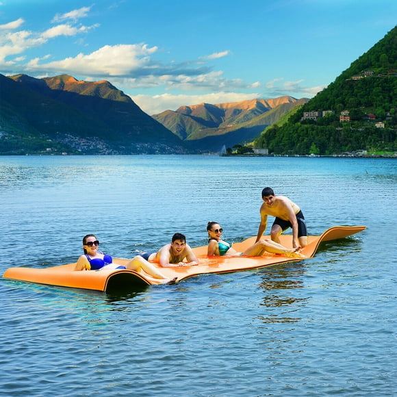 Goplus 3 Layer Water Mat Floating Pad Island Water Sports Recreation Relaxing Tear-resistant 12' x 6'