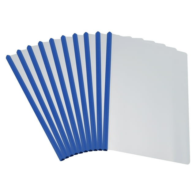 Unique Bargains Clear Report Covers with Sliding Bar, 15mm 135 Sheets Capacity, Blue, 20Pack