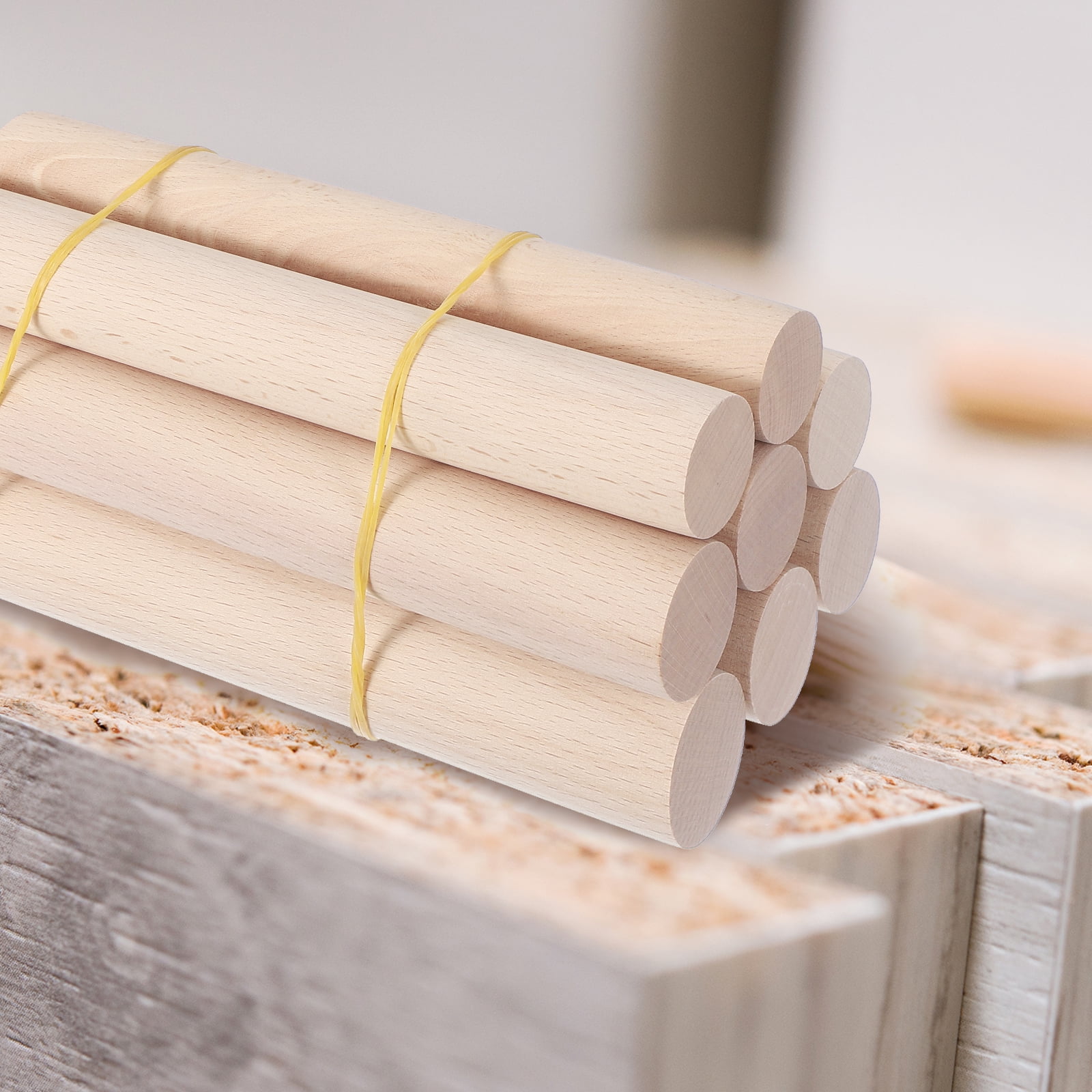 Uxcell Wooden Dowel Rod, Wood Dowels Unfinished Round Wood Sticks Hardwood Sticks for Craft Projects 1/4 x 8 Inch