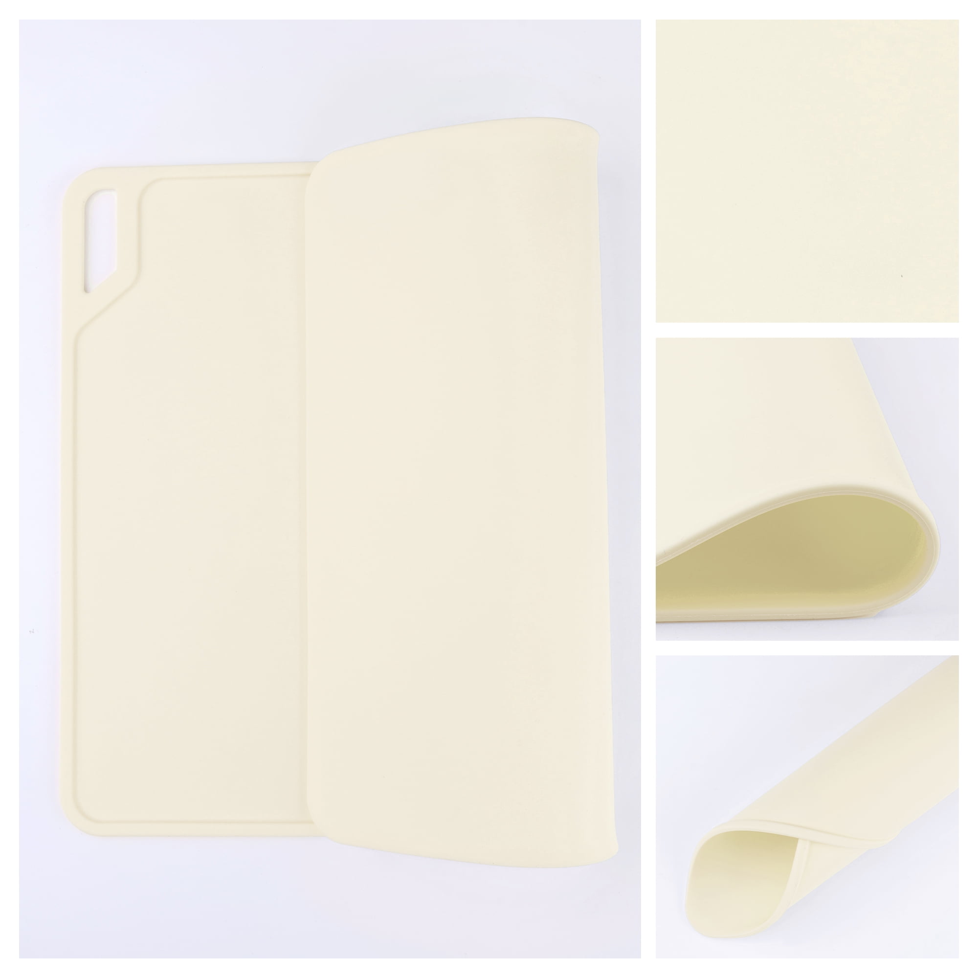 Unique Bargains Set of 6 Silicone Placemats for Kitchen Dining Table Decor Beige