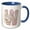 Blue/White, variant on 3drose, Cute Pink Unicorn Monogram Initial W, 11oz Two-tone Green Mug