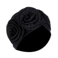 thumbnail image 2 of Black Twisted Head Wraps Polyester Thread African Head Wraps for Black Women Chemo Cancer Cap Braid Hair Cover One Size, 2 of 2