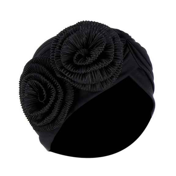 iHPH7 Chemo Hats for Women Cancer Hats for Women Chemo Scarf for Women Head Wrap African Turbans for Women Turban Headbands for Women, Black One Size