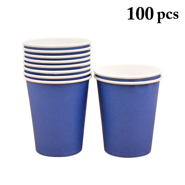 100 Pcs Gobelets en Papier 9oz Gobelets Jetables Gobelets de Fête pour Eau Jus Refroidisseur