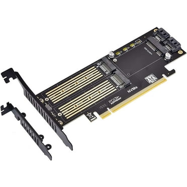3 in 1 M.2 and mSATA SSD Adapter Card for M.2 NVME/NGFF SSD to PCIE Adapter, mSATA to SATA Adapter with Aluminum Heat Sink for Windows, Mac & Linux OS