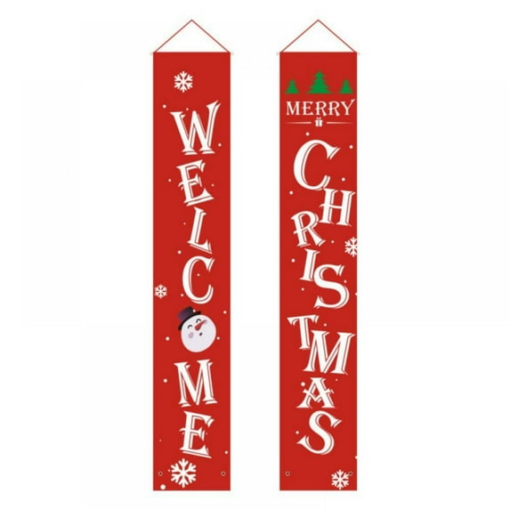 Christmas Decorations Outdoor Indoor, Believe and Merry Christmas Banner, Christmas Porch Sign for Home Indoor Exterior Front Door Yard Living Room Wall Apartment Party