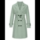 thumbnail image 2 of Gabardina Larga Cruzada de Larga para Mujer, Cortavientos, Clásica, con Solapa y Cinturón. Verde M, 2 of 5