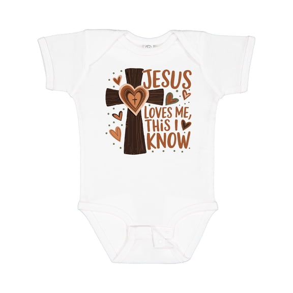 Inktastic Jesus Loves Me Christian Inspirational Boys or Girls Baby Bodysuit