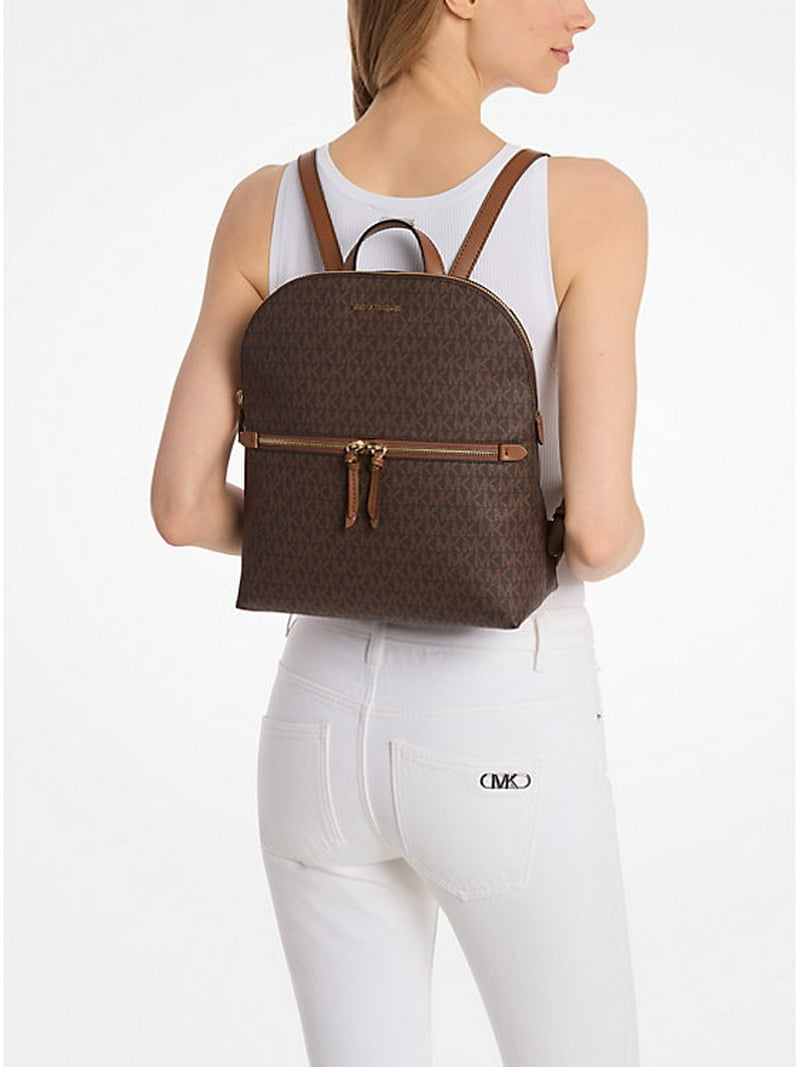 MICHAEL KORS Dallas Medium Signature Logo Backpack-Brown - Walmart.com
