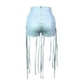 thumbnail image 5 of uublik Ladies Bermuda Shorts Sexy Faux Leather Shorts Womens Running Shorts Light Blue XL Summer Savings, 5 of 5