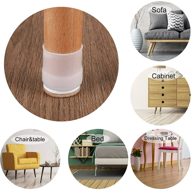 Silicone Chair Leg Floor Protectors 32 PCS Furniture Silicone Protection Cover Furniture Leg Caps with Anti Slip Felt Pads Move Furniture Quietly and Protect Your Floors from Scratches Walmart