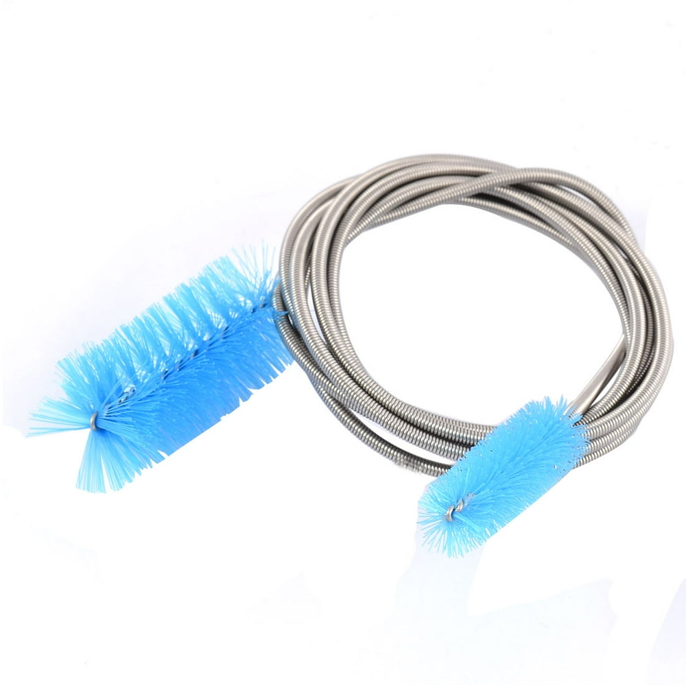 Aquarium Metal Chain Plastic Double Headed Cleaning Hose Pipe Brush