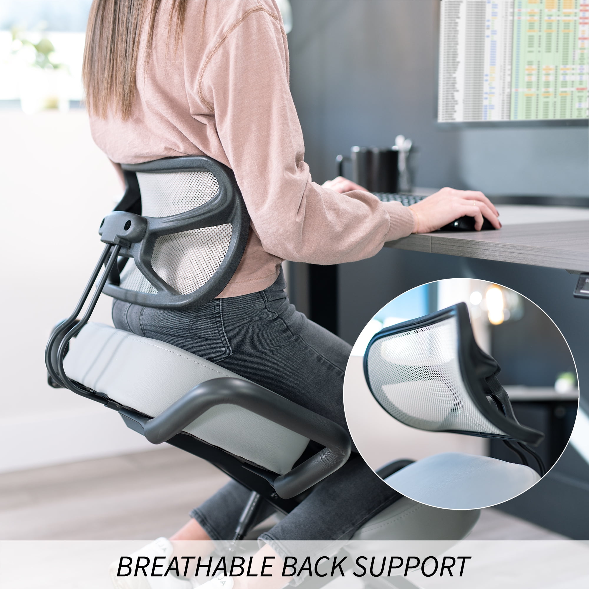 Kneeling Chair Ergonomic with Back Support，Ergonomic Chair ，Help Relieve  Back Pain and Improve Posture ZHJING (Color : Black)