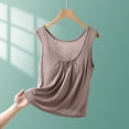 thumbnail image 3 of Fanxing Built in Bra Tank Tops for Women V Neck Camisole Padded Workout Yoga Thin Spaghetti Strap Comfy Shelf Bra Undershirts Khaki,L, 3 of 6