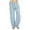 Sky Blue, variant on Patlollav Womens Pants Solid Cotton Linen Drawstring Elastic Waist Long Wide Leg Pants