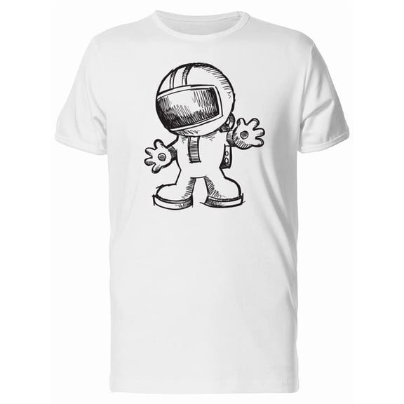 Astronaut Doodle Sketch T-Shirt Men -Image by Shutterstock, Male Large