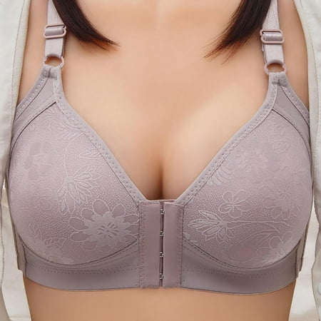 

Women s Front Closure 3/4 Cup Bra Plus Size Lace Bra No Padded Underwire No Side Effect Bra
