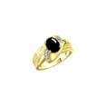 thumbnail image 3 of RYLOS Rings for Women 14K Gold Plated Silver Ring Oval 9X7MM Gemstone & Diamonds Classic Design Cabochon Onyx Jewelry for Women Size 10, 3 of 7