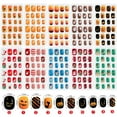 thumbnail image 4 of Halloween Navidad Niños Uñas Postizas Prepegamento Cubierta Completa Stick On Nails Press On Nails Para Niñas 120 Uds Speravity HA043384-01, 4 of 6