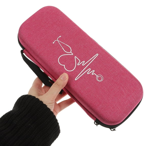 BESTOYARD 1Pc Portable Stethoscope Case Rosy Fine Workmanship Compact Case with Multi Use Storage