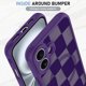 thumbnail image 3 of Funda de teléfono KANGHAR para iPhone 16, a cuadros, color morado mate, 3 of 5