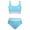 BU2, variant on Girls Color Block Two Piece Bathing Suit, Striped Wide Strap Crop Tankini, High Waist Split Swimming Outfit for Preteen Beach Girls