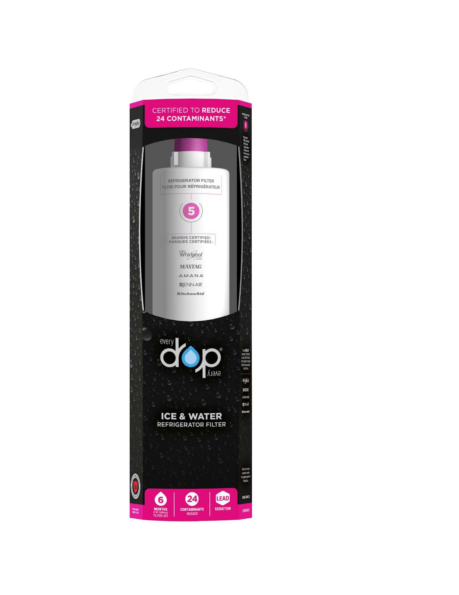 EveryDrop Refrigerator Water Filter 5 EDR5RXD1 by Whirlpool