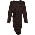 thumbnail image 1 of GUESS Womens Ruched Cut Out Mini Dress, medbrown, 12, 1 of 2
